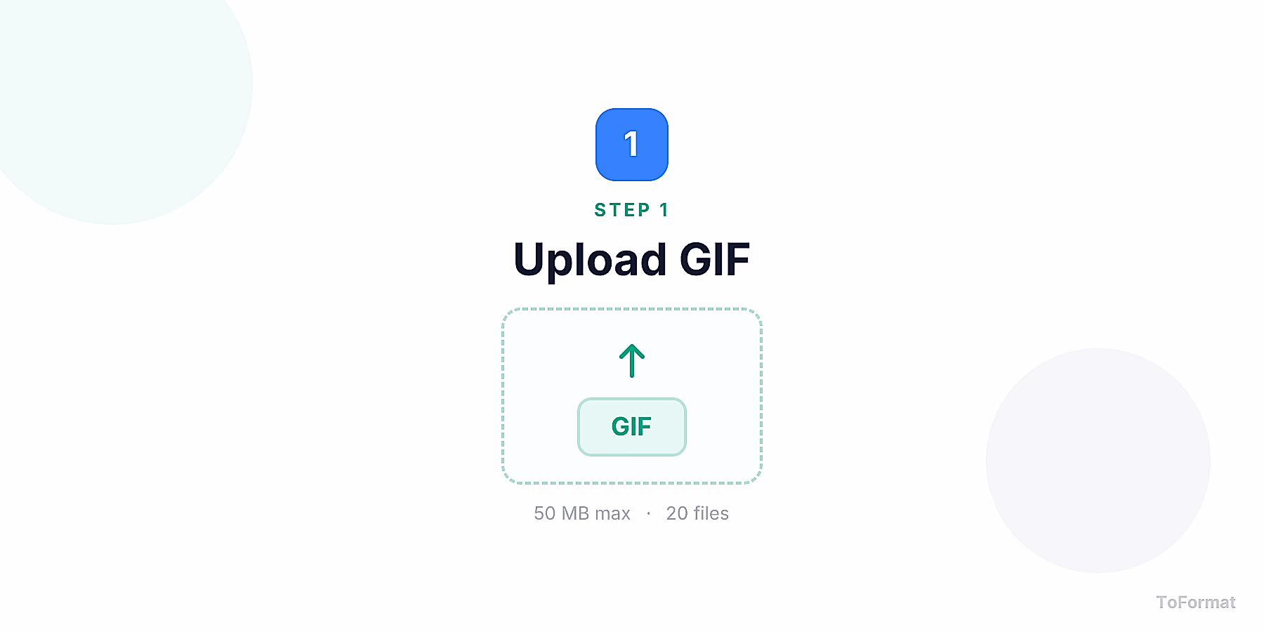 Step 1 — uploading GIF file for GIF to BMP conversion on ToFormat