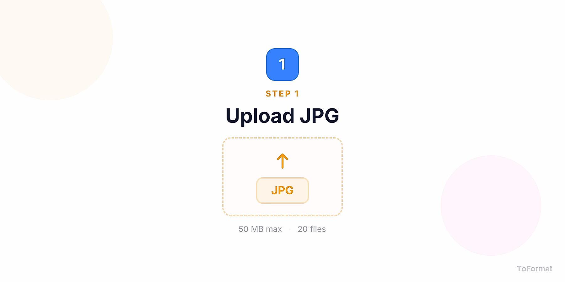 Step 1 — uploading JPG file for JPG to ICO conversion on ToFormat