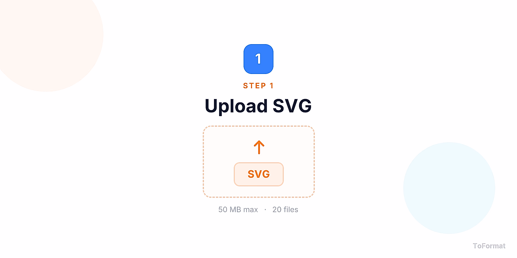 Step 1 — uploading SVG file for SVG to AVIF conversion on ToFormat