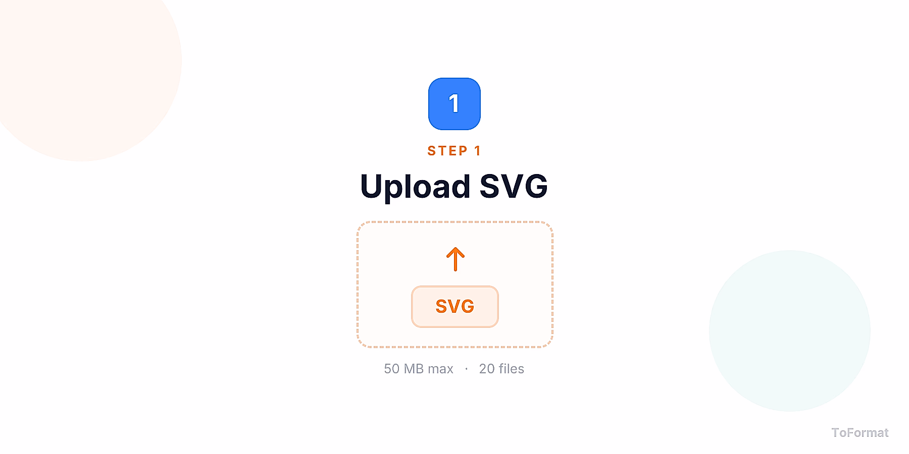 Step 1 — uploading SVG file for SVG to GIF conversion on ToFormat