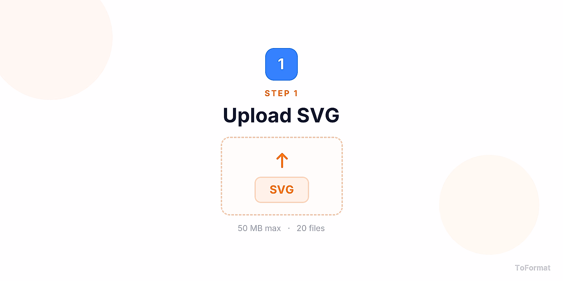 Step 1 — uploading SVG file for SVG to JPG conversion on ToFormat