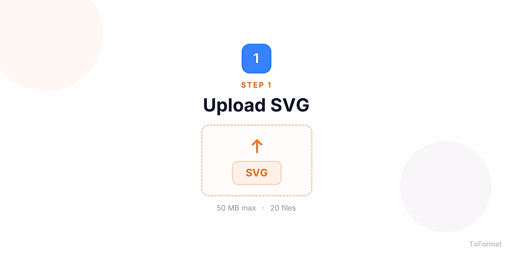 Step 1 — uploading SVG file for SVG to TGA conversion on ToFormat