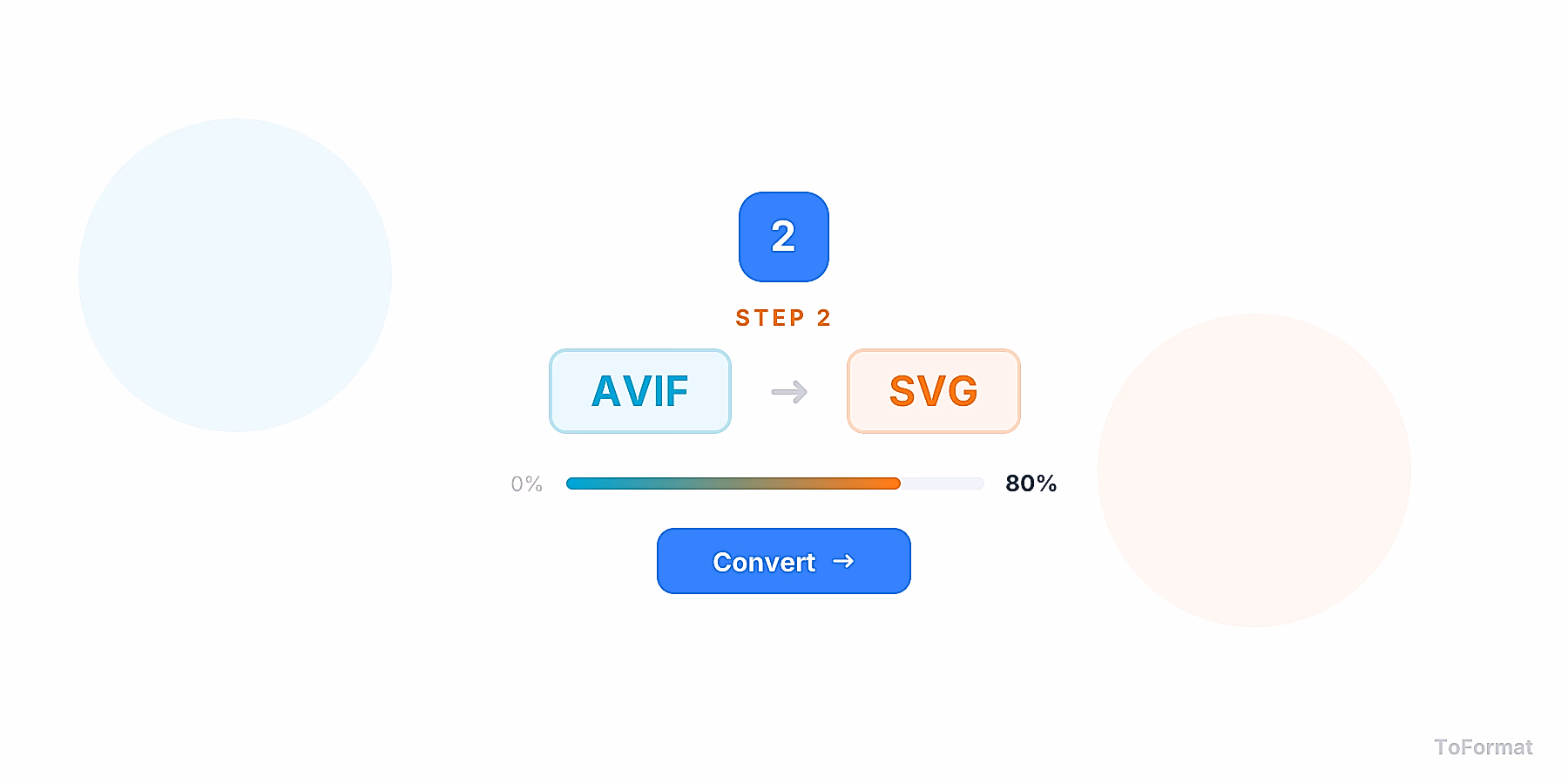 Step 2 — converting AVIF to SVG, quality settings for AVIF to SVG on ToFormat