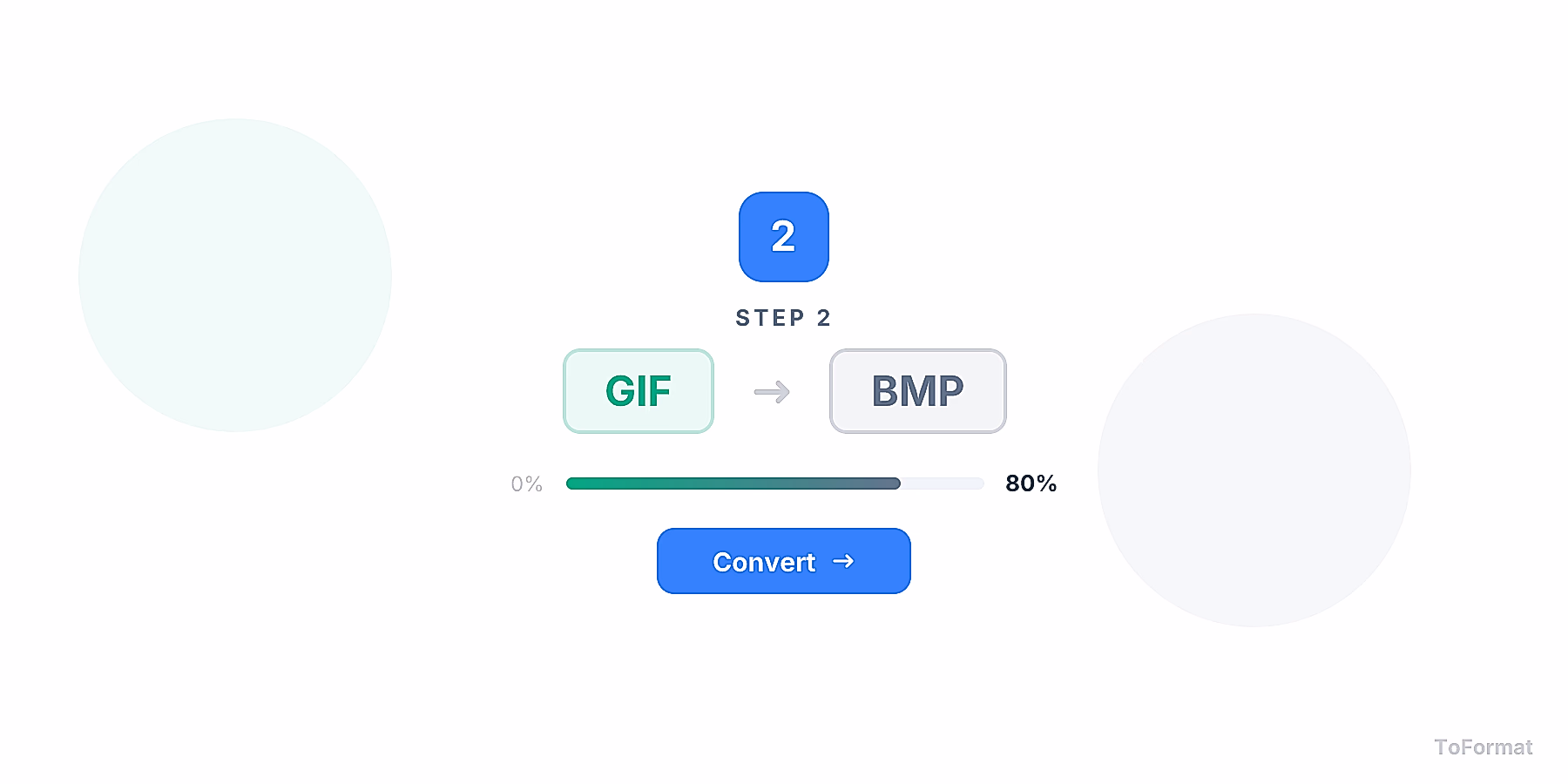 Step 2 — converting GIF to BMP, quality settings for GIF to BMP on ToFormat