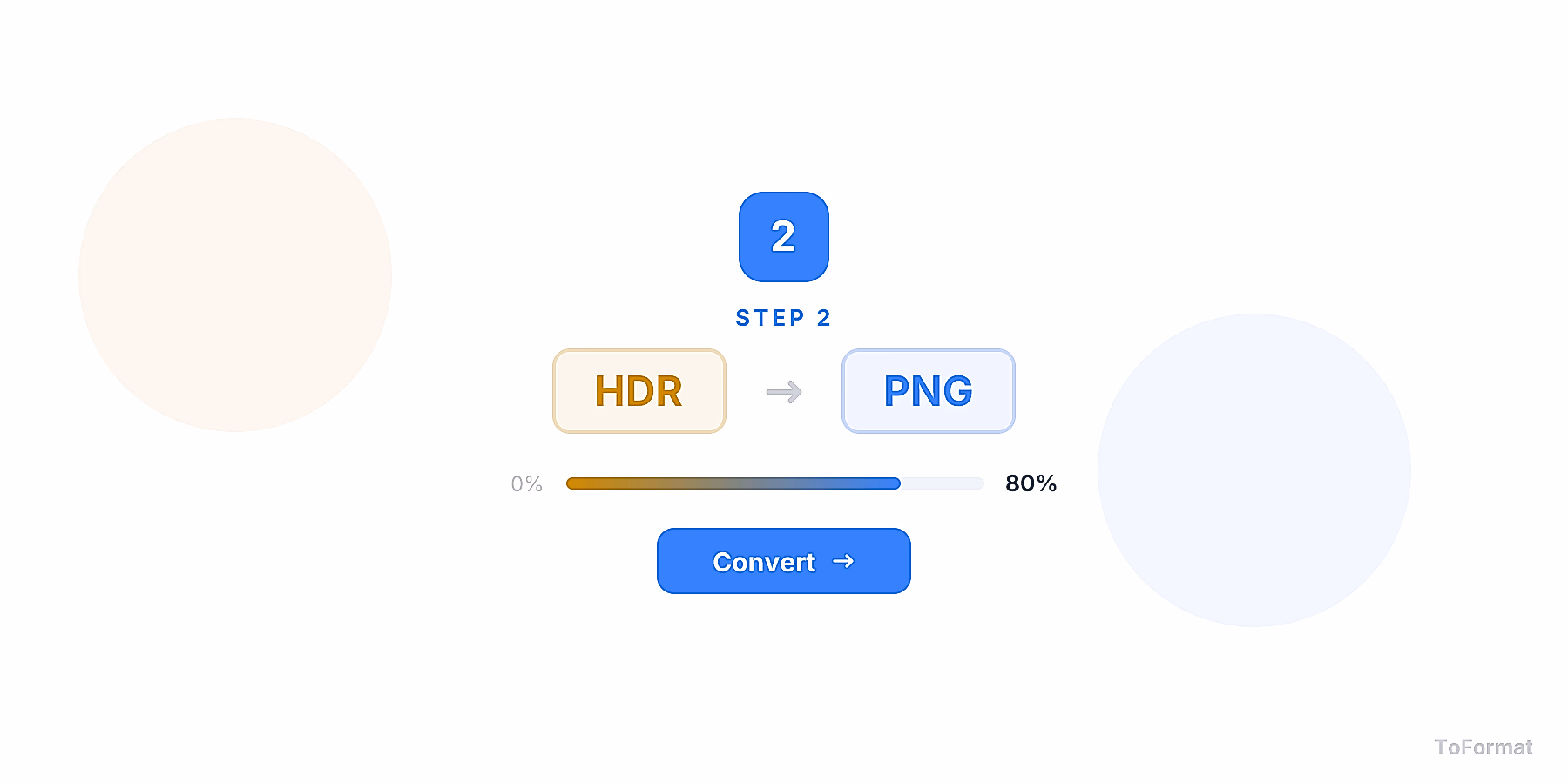 Step 2 — converting HDR to PNG, quality settings for HDR to PNG on ToFormat