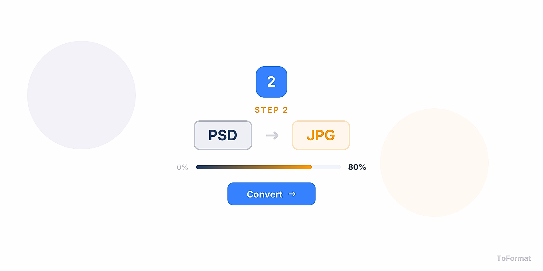 Step 2 — converting PSD to JPG, quality settings for PSD to JPG on ToFormat
