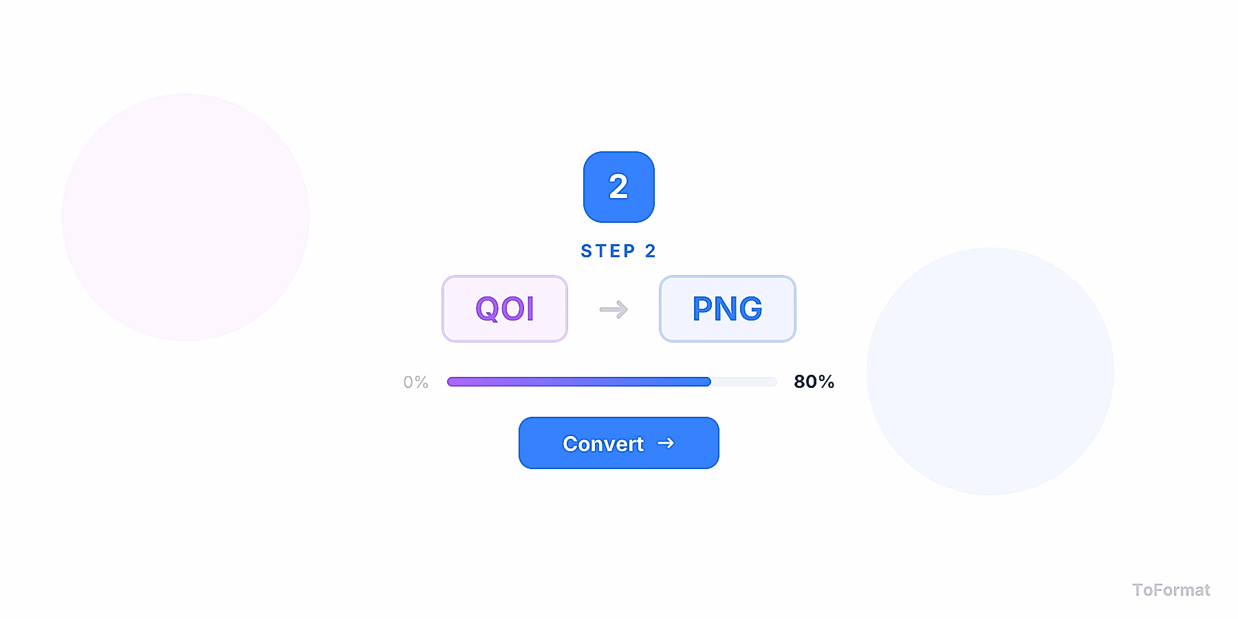 Step 2 — converting QOI to PNG, quality settings for QOI to PNG on ToFormat