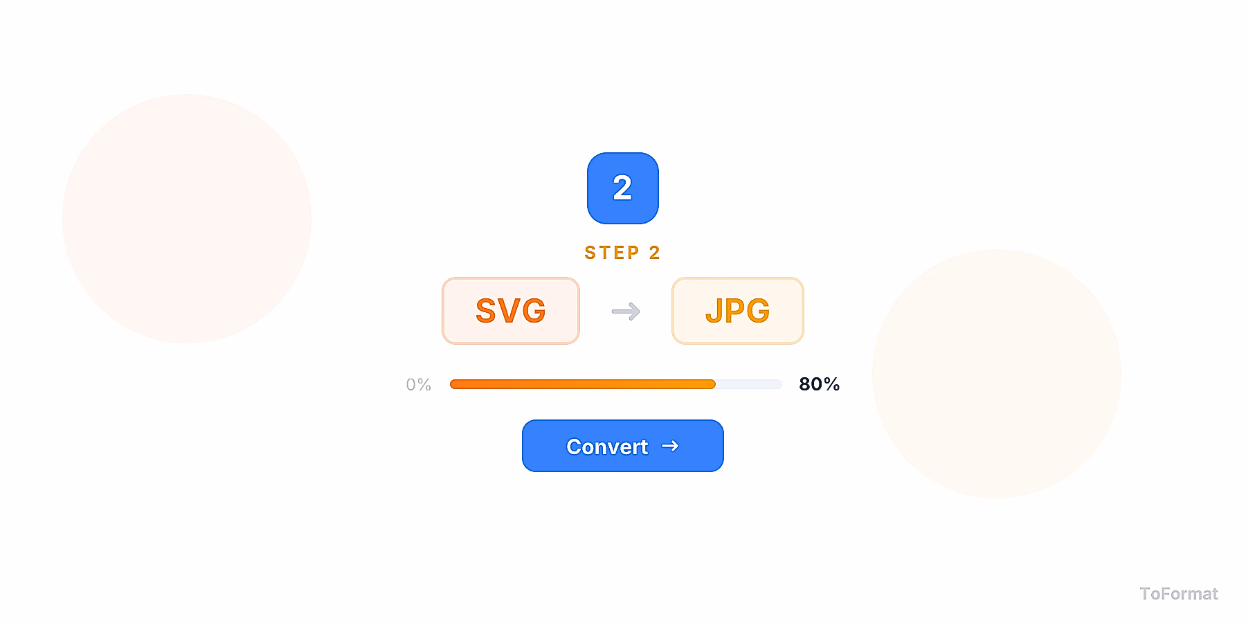 Step 2 — converting SVG to JPG, quality settings for SVG to JPG on ToFormat