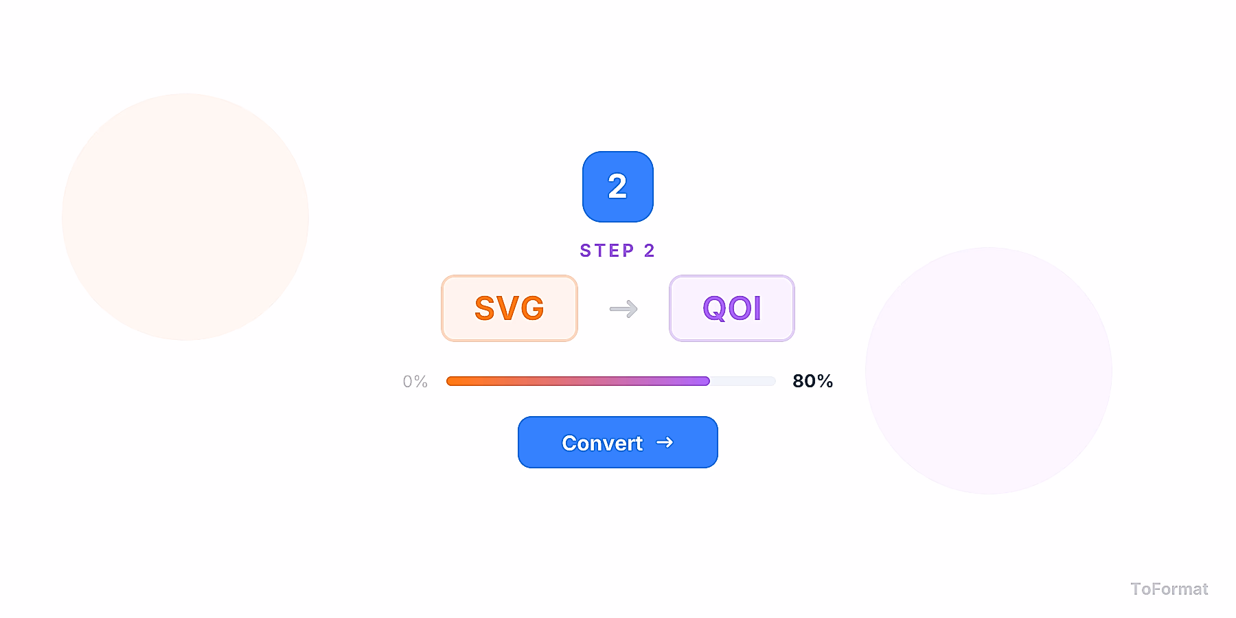 Step 2 — converting SVG to QOI, quality settings for SVG to QOI on ToFormat
