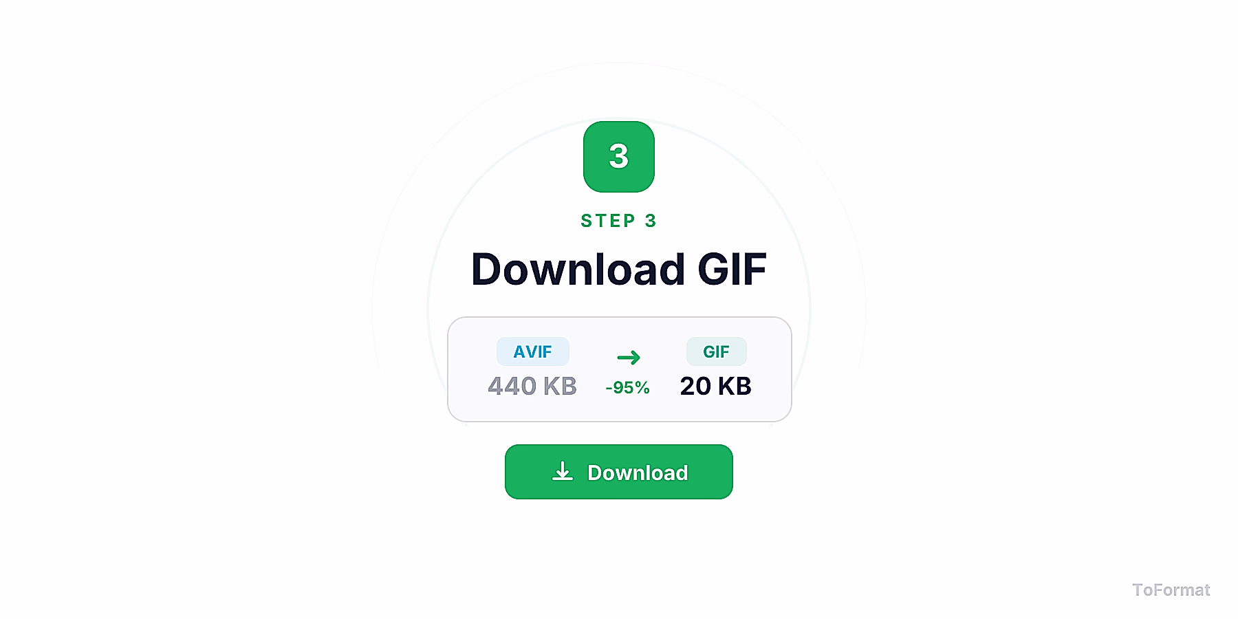 Step 3 — downloading converted GIF file after AVIF to GIF conversion on ToFormat