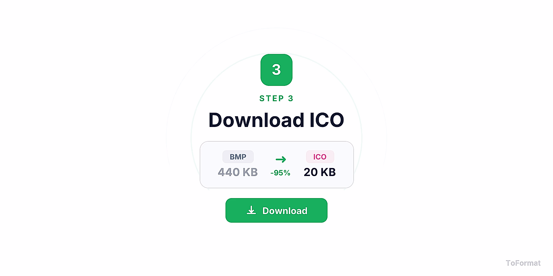 Step 3 — downloading converted ICO file after BMP to ICO conversion on ToFormat