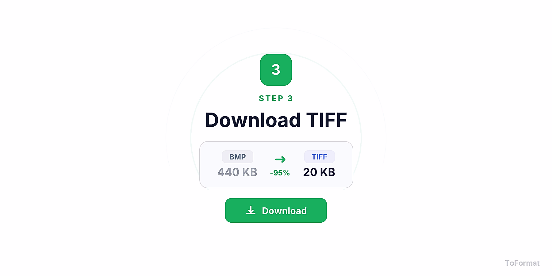 Step 3 — downloading converted TIFF file after BMP to TIFF conversion on ToFormat