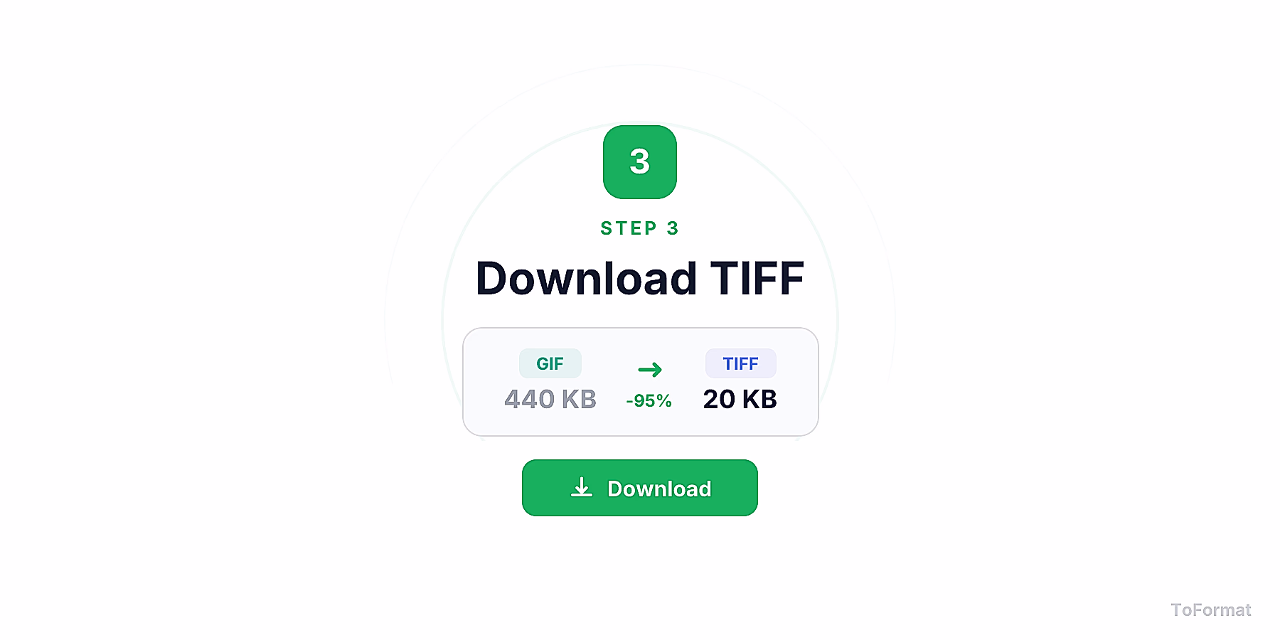 Step 3 — downloading converted TIFF file after GIF to TIFF conversion on ToFormat
