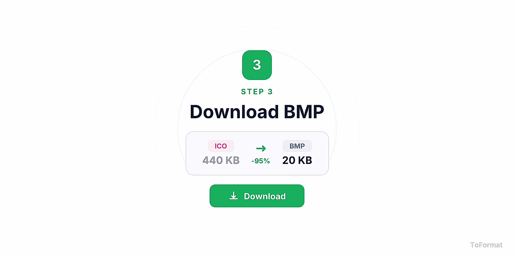 Step 3 — downloading converted BMP file after ICO to BMP conversion on ToFormat
