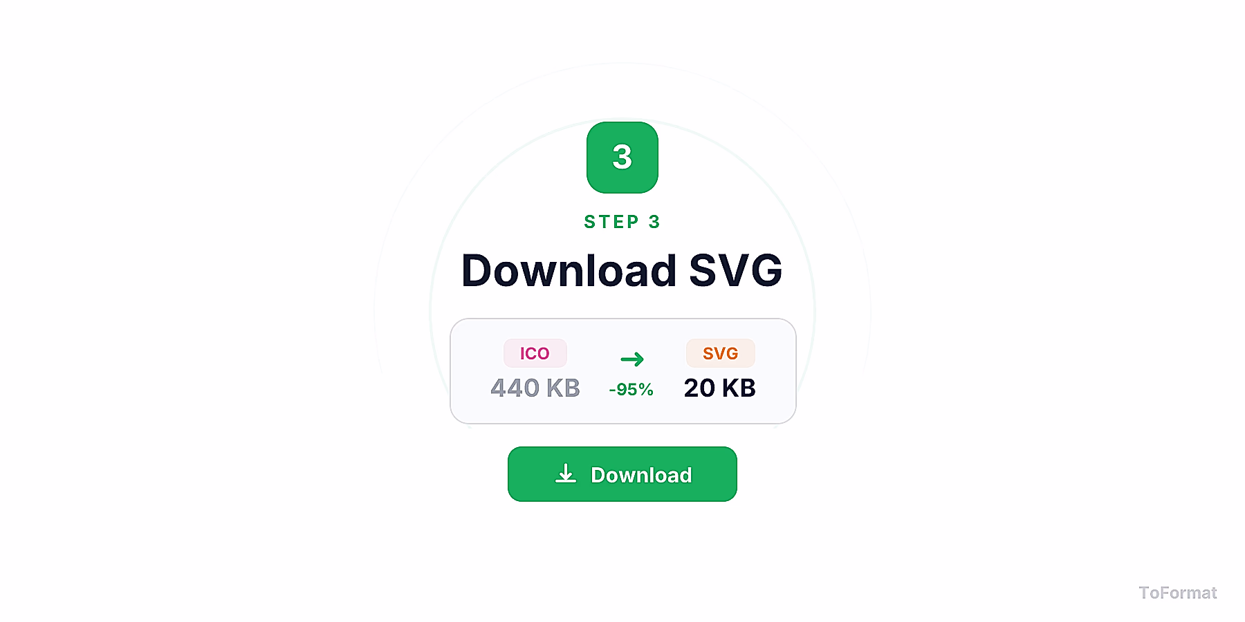 Step 3 — downloading converted SVG file after ICO to SVG conversion on ToFormat