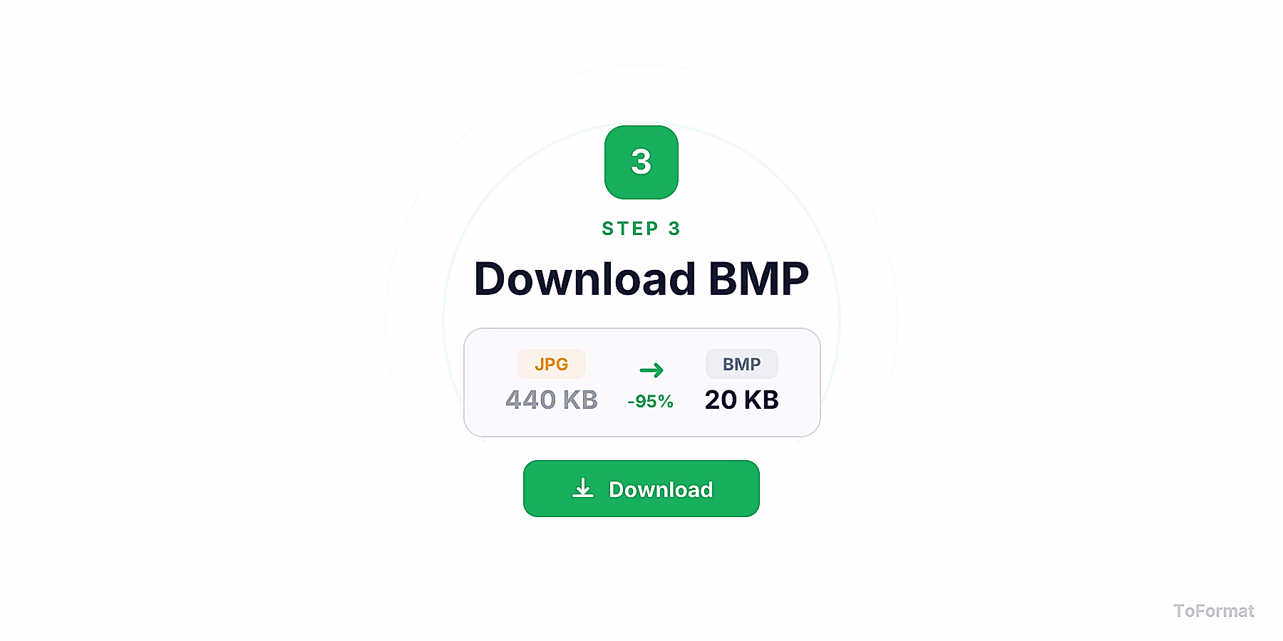 Step 3 — downloading converted BMP file after JPG to BMP conversion on ToFormat