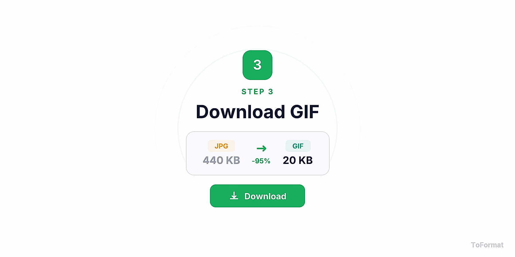 Step 3 — downloading converted GIF file after JPG to GIF conversion on ToFormat