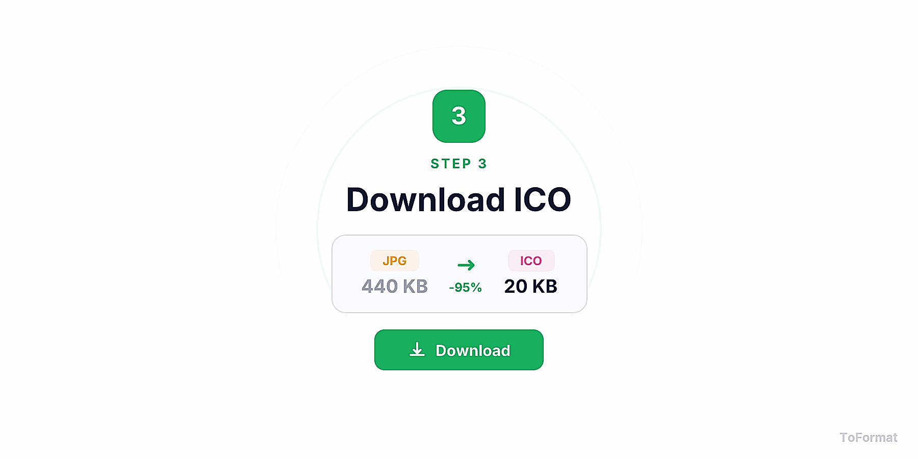 Step 3 — downloading converted ICO file after JPG to ICO conversion on ToFormat