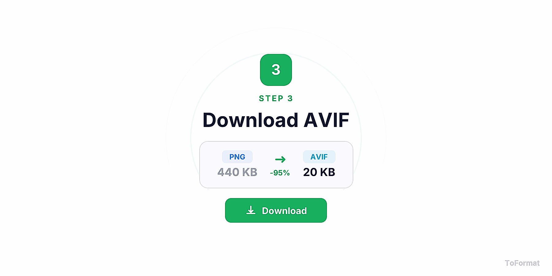 Step 3 — downloading converted AVIF file after PNG to AVIF conversion on ToFormat