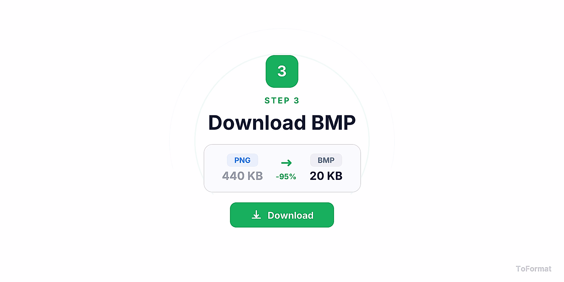 Step 3 — downloading converted BMP file after PNG to BMP conversion on ToFormat