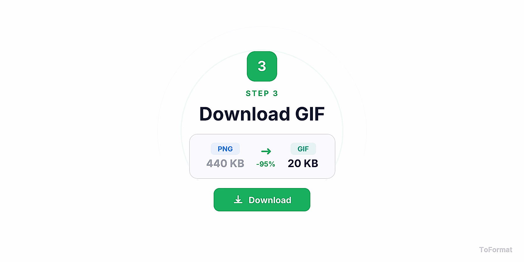 Step 3 — downloading converted GIF file after PNG to GIF conversion on ToFormat