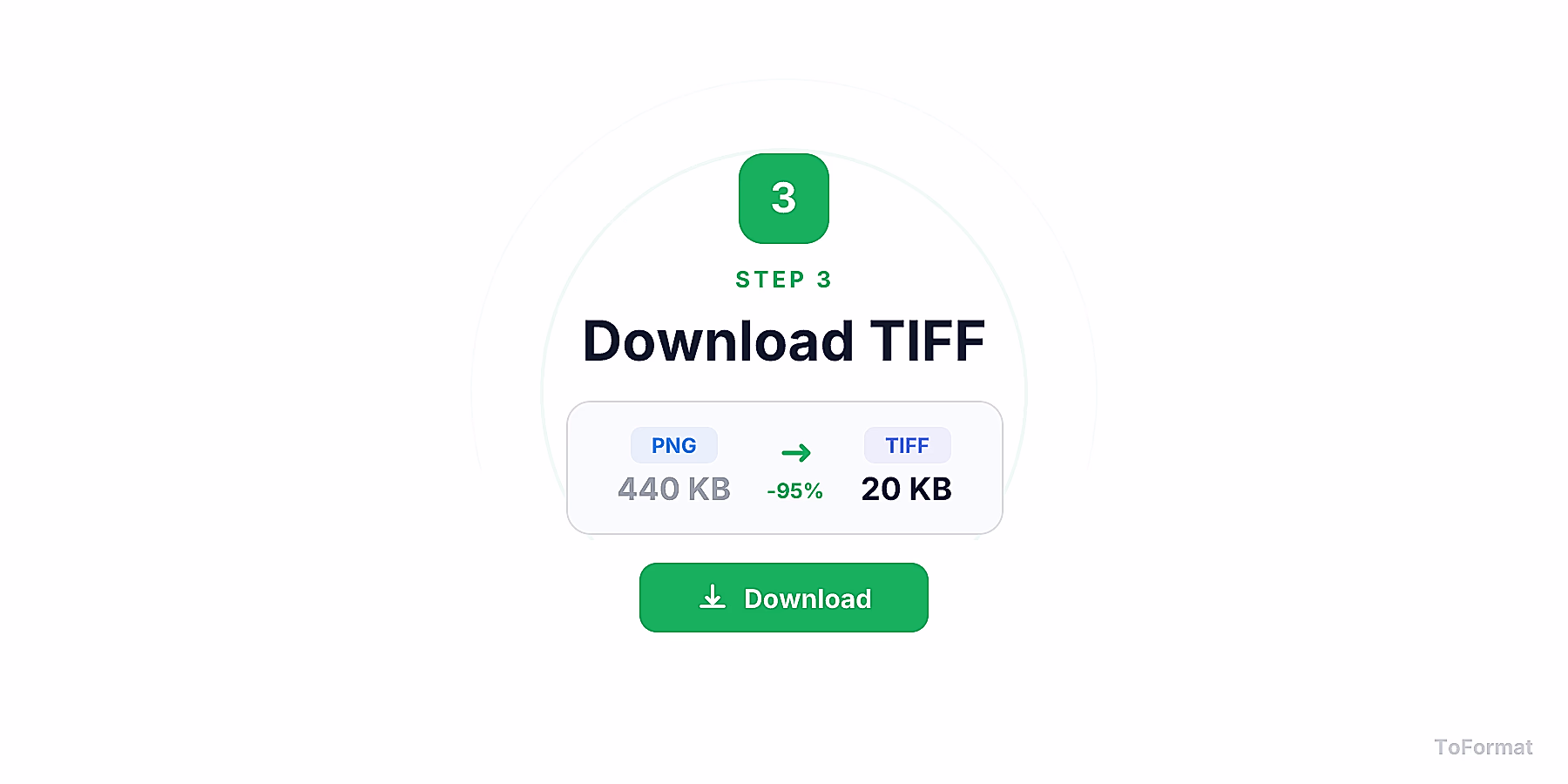 Step 3 — downloading converted TIFF file after PNG to TIFF conversion on ToFormat