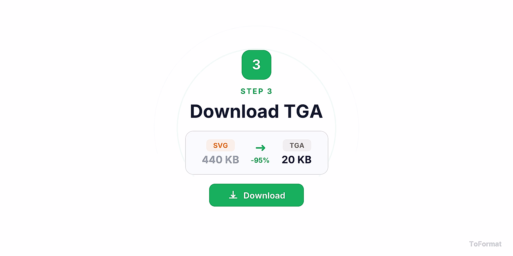 Step 3 — downloading converted TGA file after SVG to TGA conversion on ToFormat