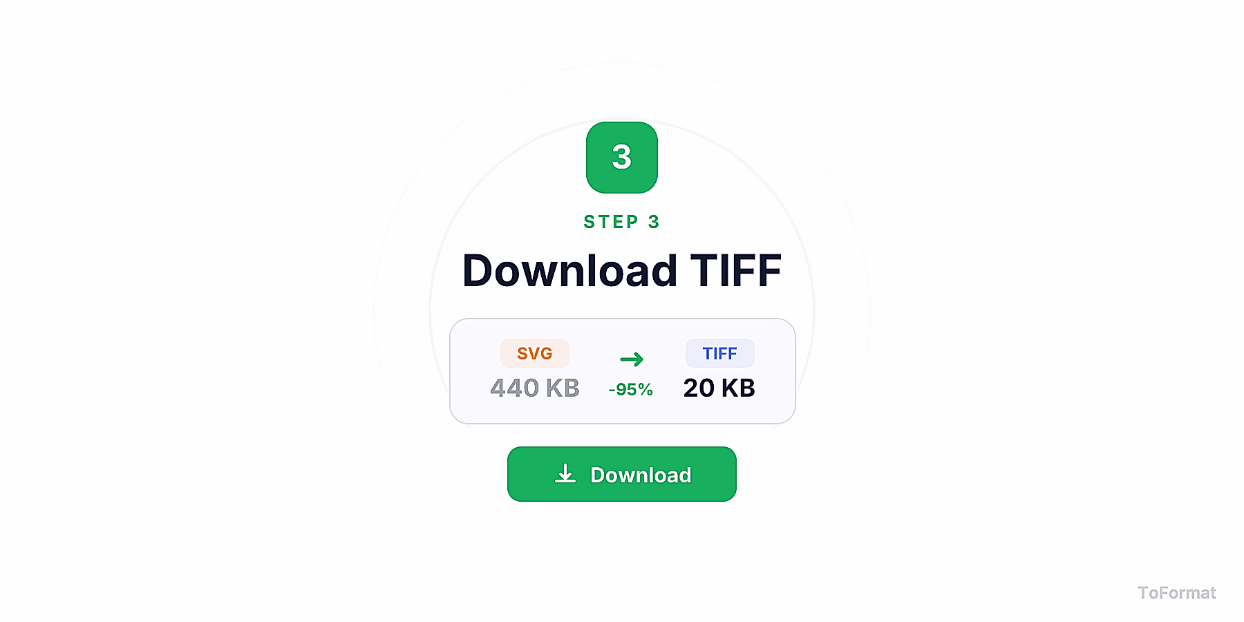 Step 3 — downloading converted TIFF file after SVG to TIFF conversion on ToFormat