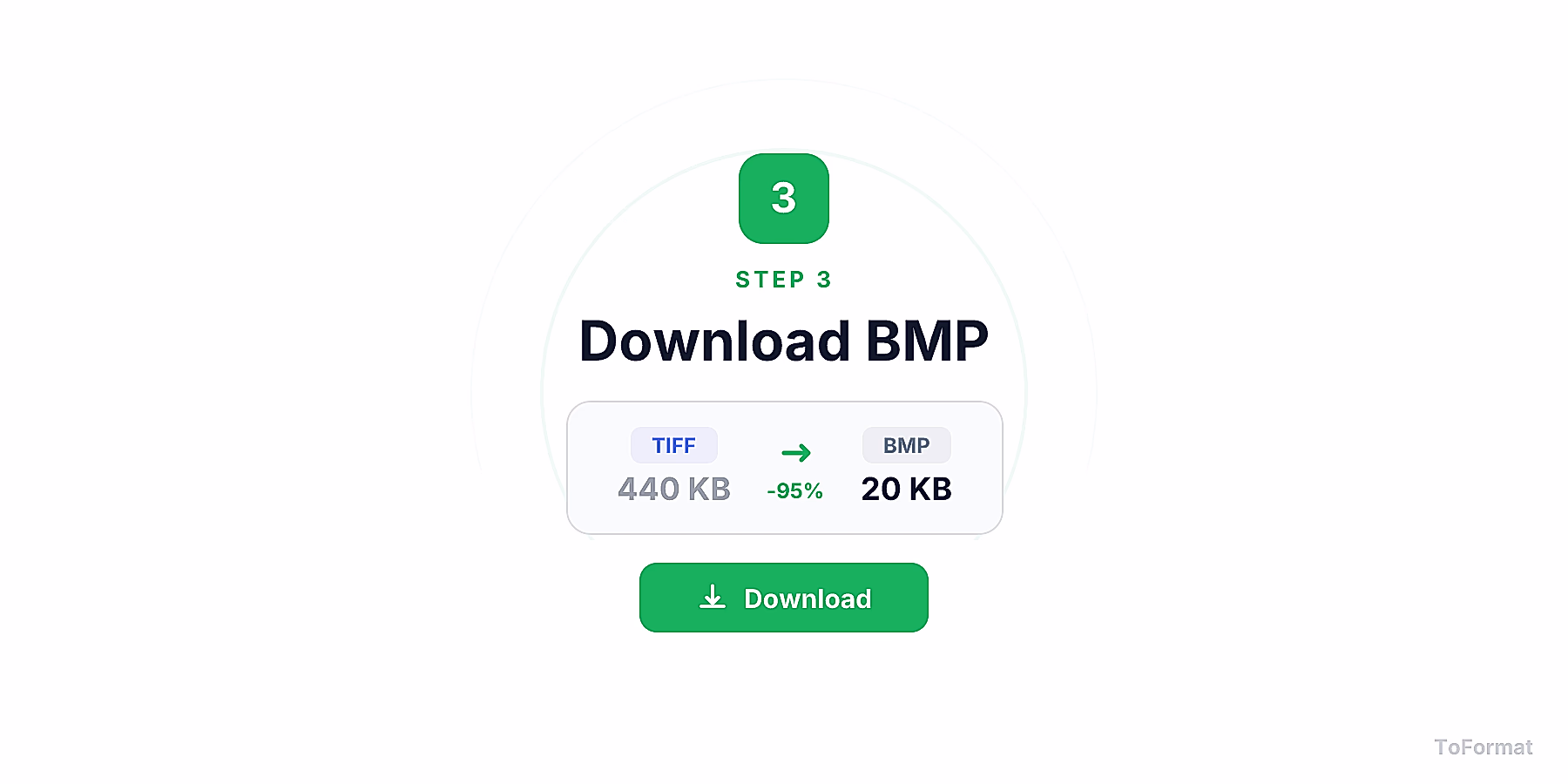 Step 3 — downloading converted BMP file after TIFF to BMP conversion on ToFormat