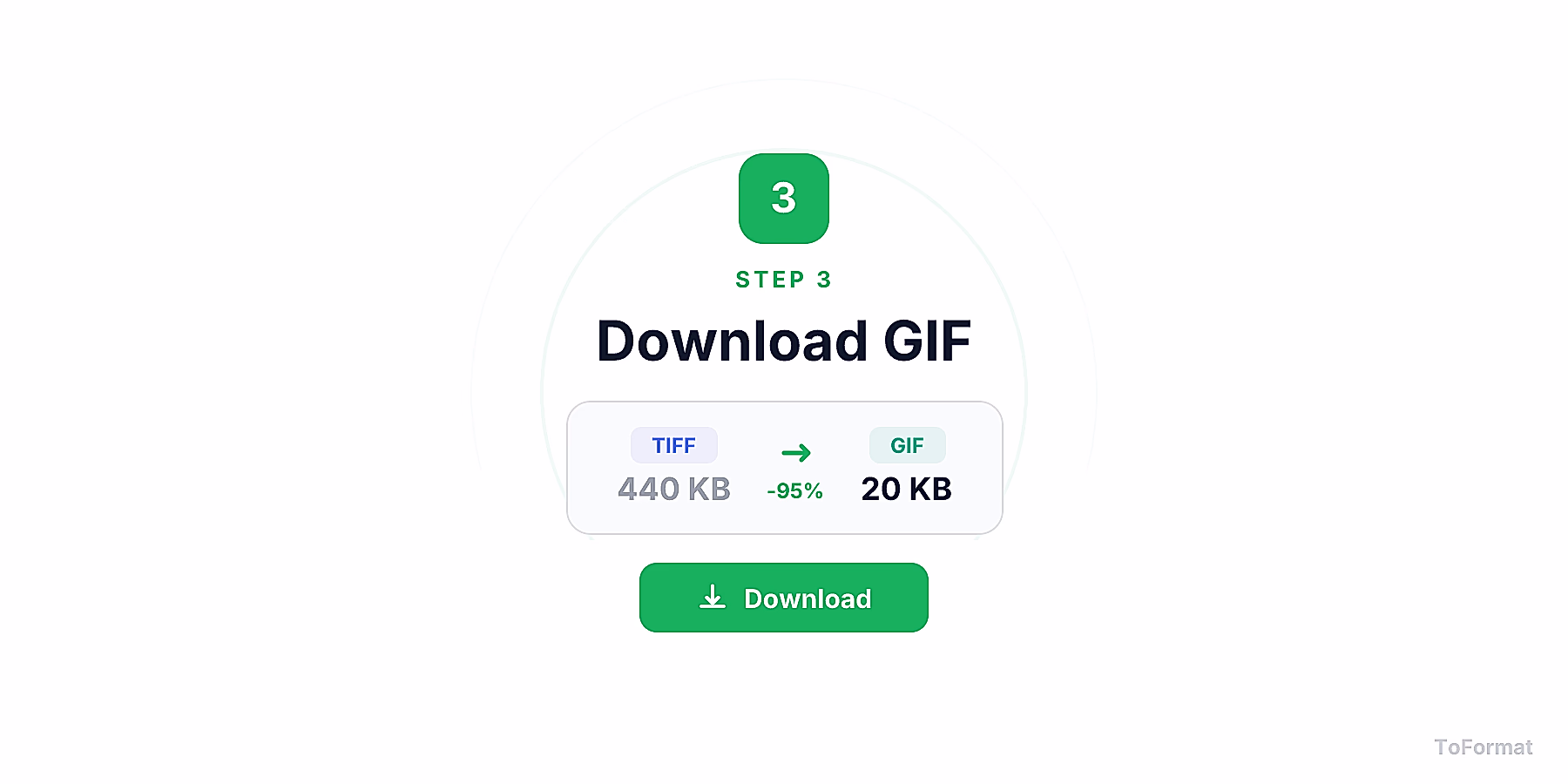 Step 3 — downloading converted GIF file after TIFF to GIF conversion on ToFormat
