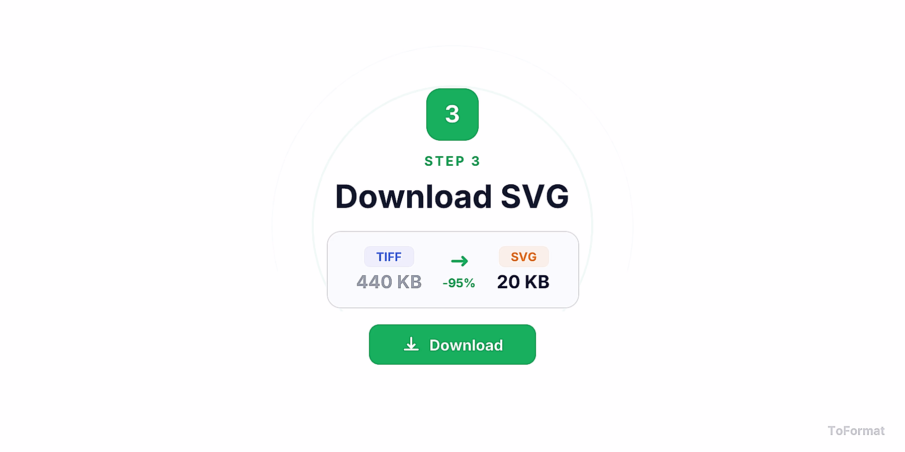 Step 3 — downloading converted SVG file after TIFF to SVG conversion on ToFormat