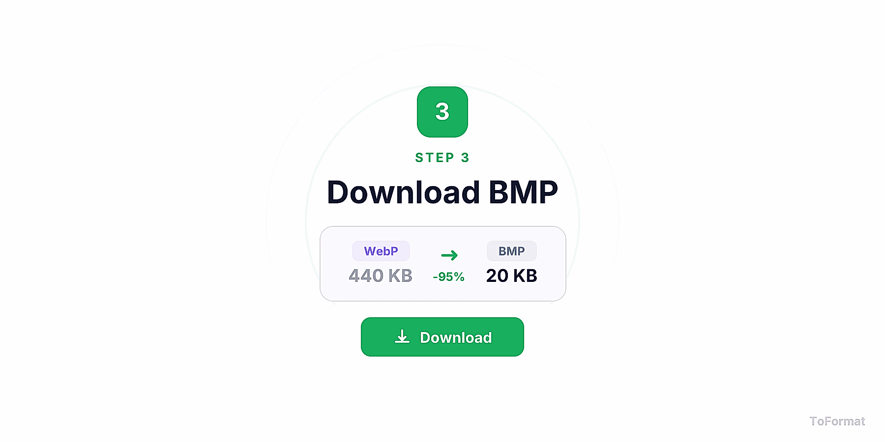 Step 3 — downloading converted BMP file after WEBP to BMP conversion on ToFormat