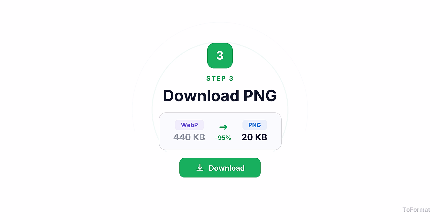 Step 3 — downloading converted PNG file after WEBP to PNG conversion on ToFormat